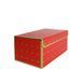 Подарочная коробка красная с золотым геометрическим рисунком, S &ndash; 20,2&times;14&times;10,5 см.