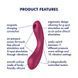 Вакуумний стимулятор із вібрацією Satisfyer Curvy Trinity 1 Red, іграшка 3 в 1