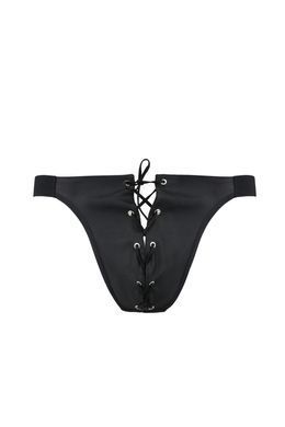 Чоловічі сліпи на шнурівці Passion Slip Ben L/XL, чорні, екошкіра, люверси