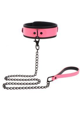 Нашийник з повідцем, що світиться в темряві Taboom Glow In the Dark Collar and Chain Leash, рожевий