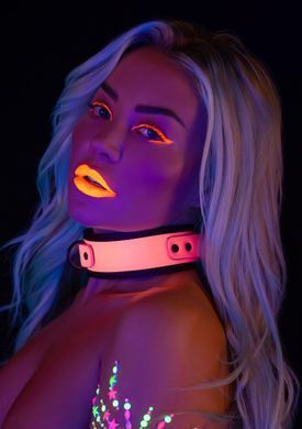 Нашийник з повідцем, що світиться в темряві Taboom Glow In the Dark Collar and Chain Leash, рожевий