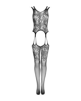 Бодистокинг Obsessive Bodystocking F237 XL/XXL, растительное плетение, имитация чулок