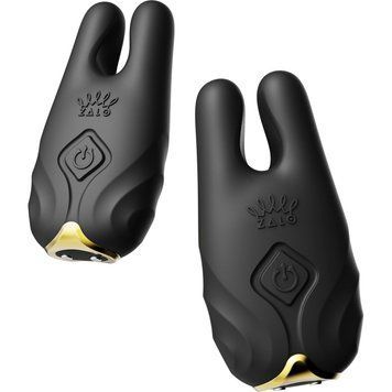 Смарт-вибратор для груди Zalo - Nave Obsidian Black, пульт ДУ, работа через приложение