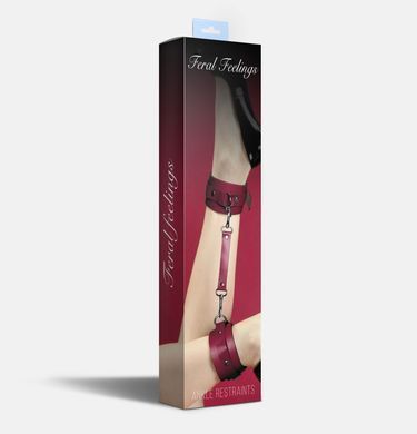 Поножи Feral Feelings - Ankle Restraints, натуральная кожа, бургунди