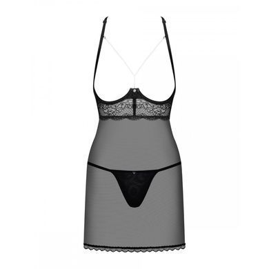 Комплект Obsessive Pearlove сорочка и стринги S/M