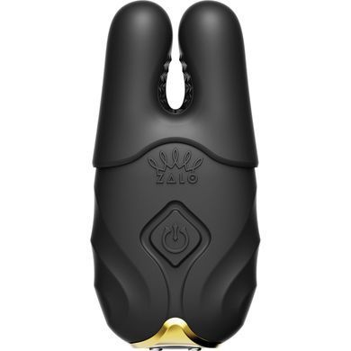 Смарт-вибратор для груди Zalo - Nave Obsidian Black, пульт ДУ, работа через приложение