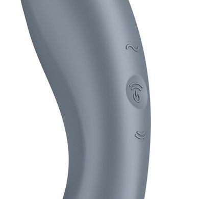 Вакуумний стимулятор із вібрацією Satisfyer Curvy Trinity 1 Bluegrey, іграшка 3 в 1