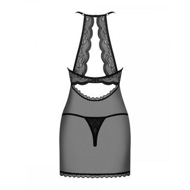 Комплект Obsessive Pearlove сорочка и стринги S/M