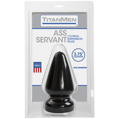 Пробка для фистинга Doc Johnson Titanmen Tools - Butt Plug 3.75 Inch Ass Servant, диаметр 9,4см, Черный