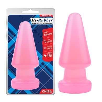 Велика анальна пробка Chisa Hi-Rubber Anal Delight Plug Pink 17 * 7 см