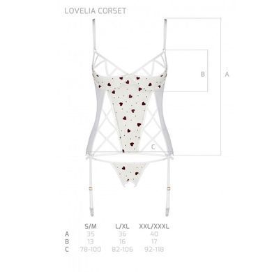 Корсет с подвязками + стринги LOVELIA CORSET white XXL/XXXL - Passion