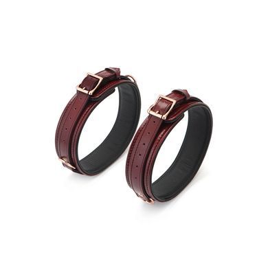 Фіксатори для стегон Liebe Seele Wine Red Thigh Cuffs L Size, натуральна шкіра