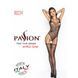 Бодістокінг Passion BS034 black, комбінезон, імітація боді і панчох, Черный