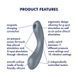Вакуумний стимулятор із вібрацією Satisfyer Curvy Trinity 1 Bluegrey, іграшка 3 в 1