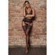 Комплект з поясом Obsessive ailay 3 pcs set with garter belt black L / X