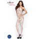 Бодістокінг Passion BS037 white, комбінезон, відкрита спина, халтер, Білий