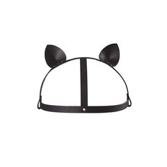 Маска кішечки Bijoux Indiscrets MAZE - Cat Ears Headpiece Black, екошкіра, Черный