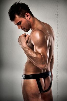 Чоловічі трусики під латекс Passion 008 THONG black L/XL, Черный