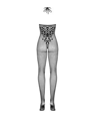 Бодистокинг Obsessive Bodystocking G308 S/M/L, халтер, декор в виде татуировки
