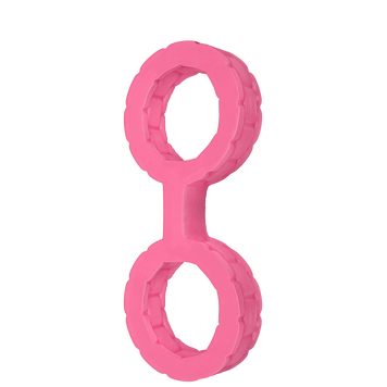 Наручники из силикона Doc Johnson The Cuffs Small - Pink, хорошо тянутся, для рук и для ног, Розовый