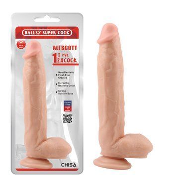 Фаллоимитатор на&nbsp;присоске Chisa&nbsp;Ballsy&nbsp;super&nbsp;cock&nbsp;12.4