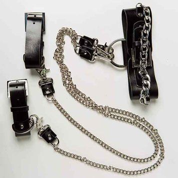 Набір нашийник наручники Silver With Chain
