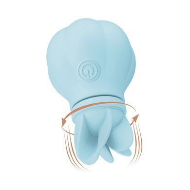 Вибратор Adrien Lastic Caress Blue с насадками для стимуляции вращающихся эрогенных зон.