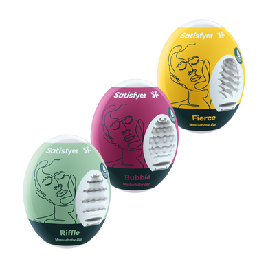 Набір Satisfyer Masturbator Egg 3er Set Riffle,Bubble,Fierce