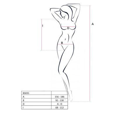 Бодістокінг Passion BS035 black, боді, імітація топа і трусиків, Черный