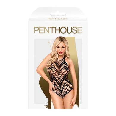 Боди с геометрическим орнаментом Penthouse - Go Hotter Black XL, Черный