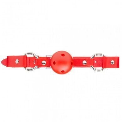 F61401 Кляп&nbsp;из экокожи BREATHABLE BALL GAG RED
