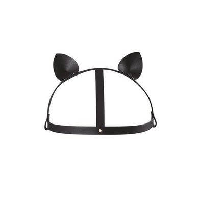 Маска кошечки Bijoux Indiscrets MAZE - Cat Ears Headpiece Black, экокожа, Черный