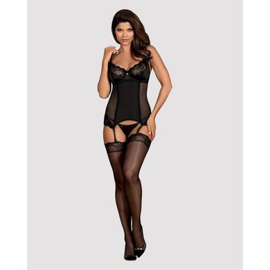 Комплект Obsessive Amallie корсет та стрінги L/XL