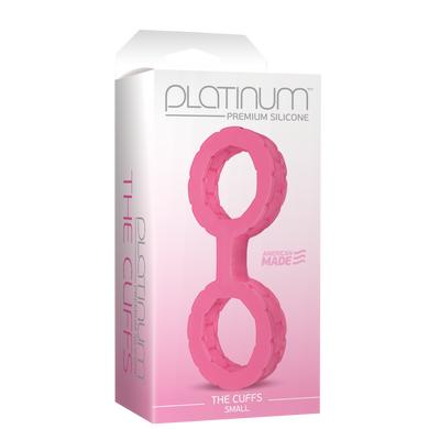 Наручники з силікону Doc Johnson The Cuffs Small - Pink, добре тягнуться, для рук і для ніг, Рожевий