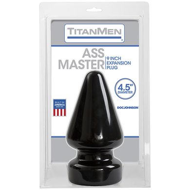 Пробка для фістінгу Doc Johnson Titanmen Tools - Butt Plug - 4.5 Inch Ass Master, діаметр 11,7 см, Черный