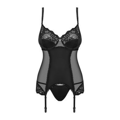 Комплект Obsessive Amallie корсет та стрінги L/XL