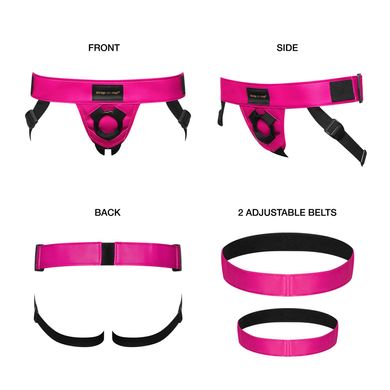 Трусы для страпона Strap-On-Me Leatherette Harness Curious Fuchsia