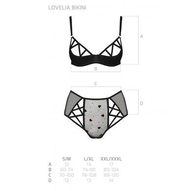 Еротичний комплект з малюнком LOVELIA BIKINI black XXL/XXXL - Passion