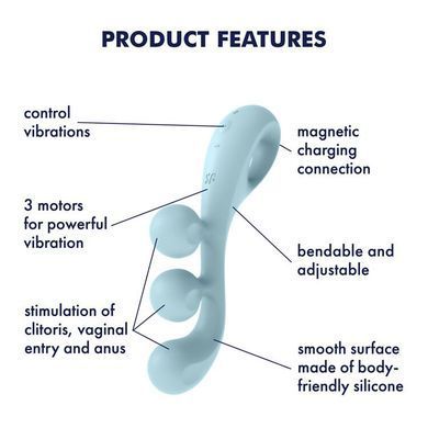 Универсальный вибратор Satisfyer Tri Ball 2, 3 мотора, гнется
