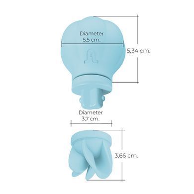 Вибратор Adrien Lastic Caress Blue с насадками для стимуляции вращающихся эрогенных зон.