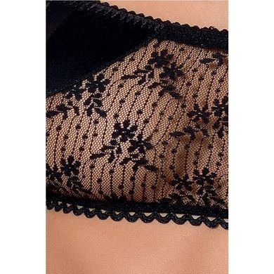 Комплект белья PETRA SET black L/XL &mdash; Passion Exclusive: стринги, широкий пояс, лиф-топик, Черный