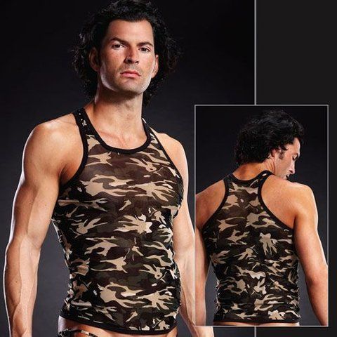 Майка чоловіча у стилі мілітарі Blue Line Pro-Mesh Racerback Tank Camouflage хакі, S/M