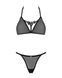 Полупрозрачный комплект Obsessive Celia Noir 2-pcs set XS/S, бюстгальтер, стринги