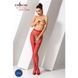 Эротические колготки-бодистокинг Passion S010 red, с доступом, геометрический рисунок, Красный