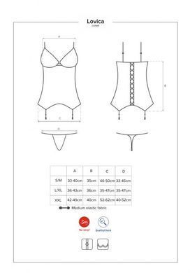 Корсет із підв'язками для панчохи Obsessive Lovica corset S/M