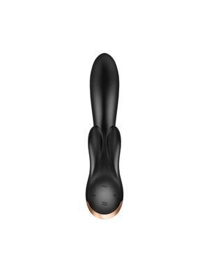 Смарт вибратор-кролик с двойным отростком Satisfyer Double Flex Black