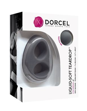 Ерекційне кільце Dorcel Liquid-Soft Teardrop для члена і мошонки, soft-touch силікон, Черный