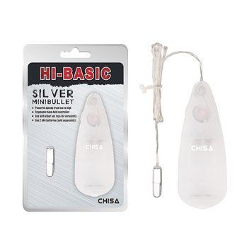 Вибропуля&nbsp;с пультом управления Chisa Hi-Basic&nbsp;Silver&nbsp;Mini&nbsp;Bullet