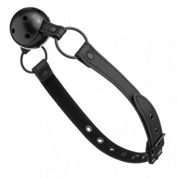 F61406 Кляп&nbsp;из экокожи Loveshop BREATHABLE BALL GAG BLACK
