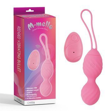 Віброяйце з пультом керування Chisa M-mello Ridged Vibrating Bullet, рожевий